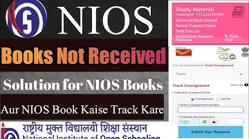 NIOS Book Tracking || How To Track NIOS Books Dispatch Status || Books Not Received#NIOSBooktracking