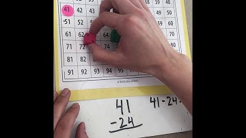 Subtracting 2 Digit numbers using 100s chart