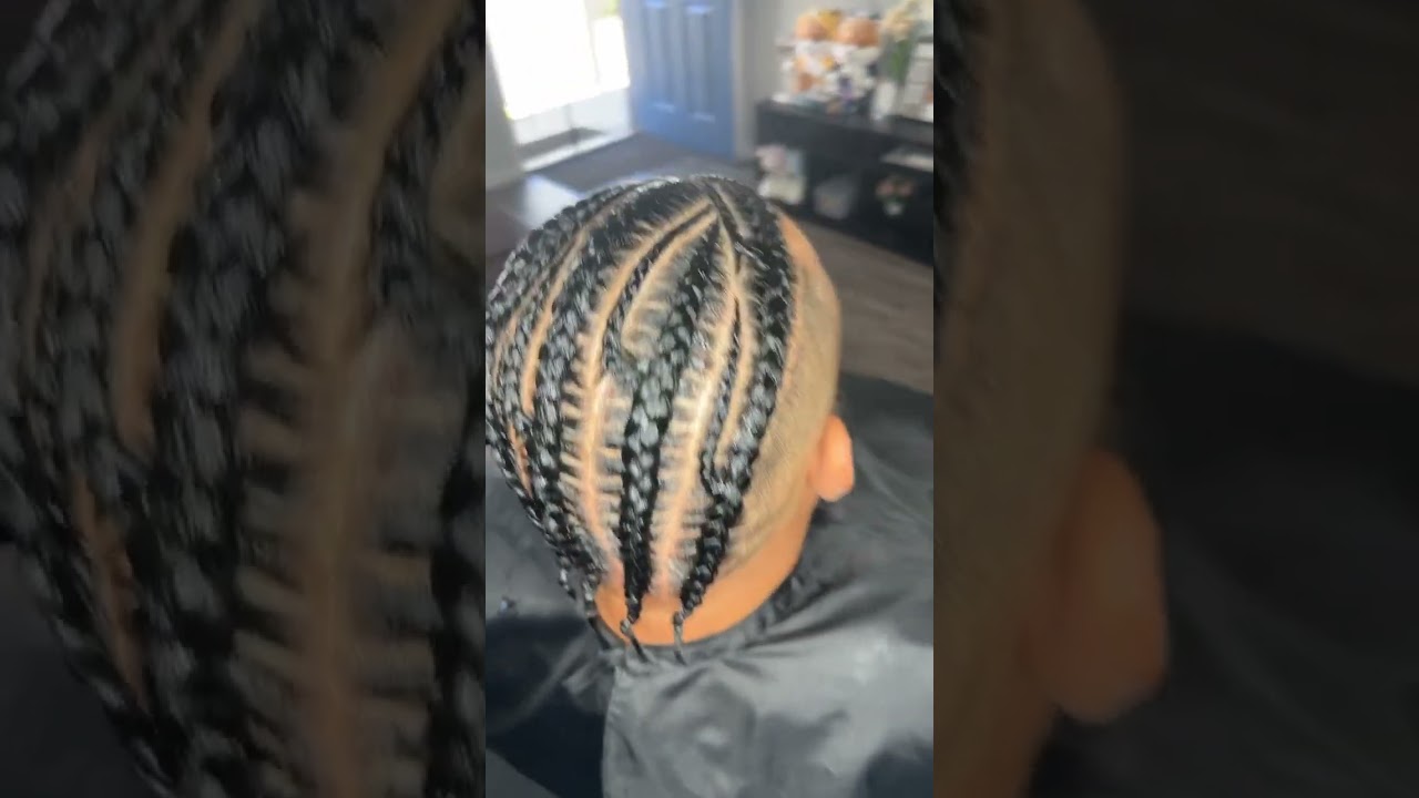 Clean stylized braids for men at Angie Hairr Stylist. 
