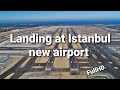 Approach and landing at Istanbul new airport 4K cockpit video