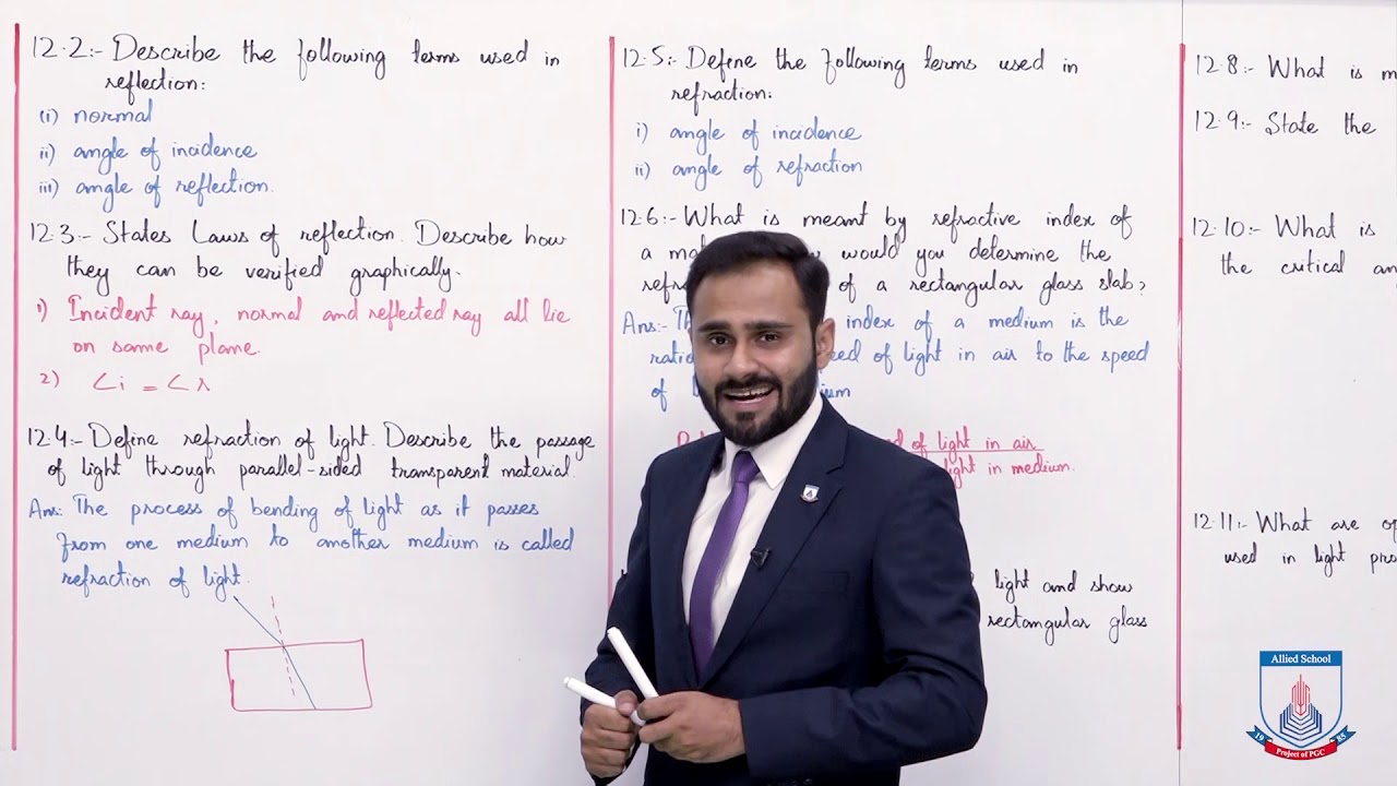 Class 10 - Physics - Chapter 12 - Lecture 19 Review Questions 12.1 to 12.11 - Allied Schools