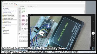 ESP32-H2-DevKitM-1-N4/CircuitPython display on WaveShare 3.5 inch ST7796S SPI LCD