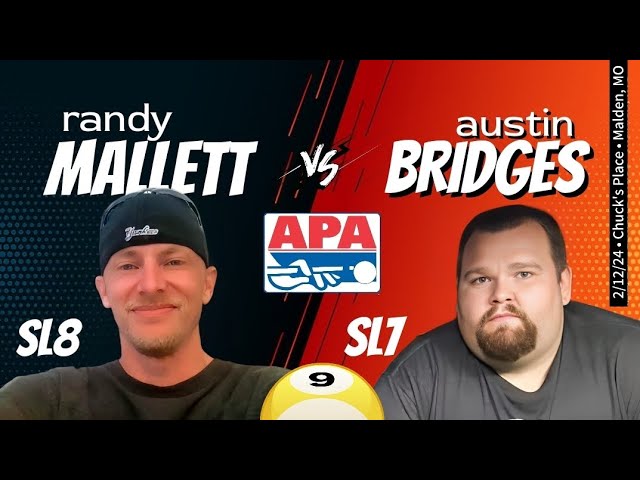 Image of video the APA 9-Ball Match | Randy Mallett (SL8) vs Austin Bridges (SL7) 18
