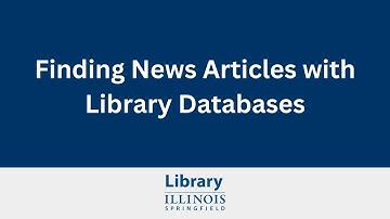 Finding News Articles in Library Databases