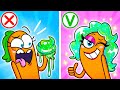 BEST HACKS WITH SLIME || Grimace Shake || LONG NAILS VS SHORT NAILS HACKS by Avocado Couple