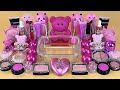 Pink BEAR SLIME 🐻💗Mixing makeup and glitter into Clear Slime 💟ASMR Satisfying Slime Videos 1080p