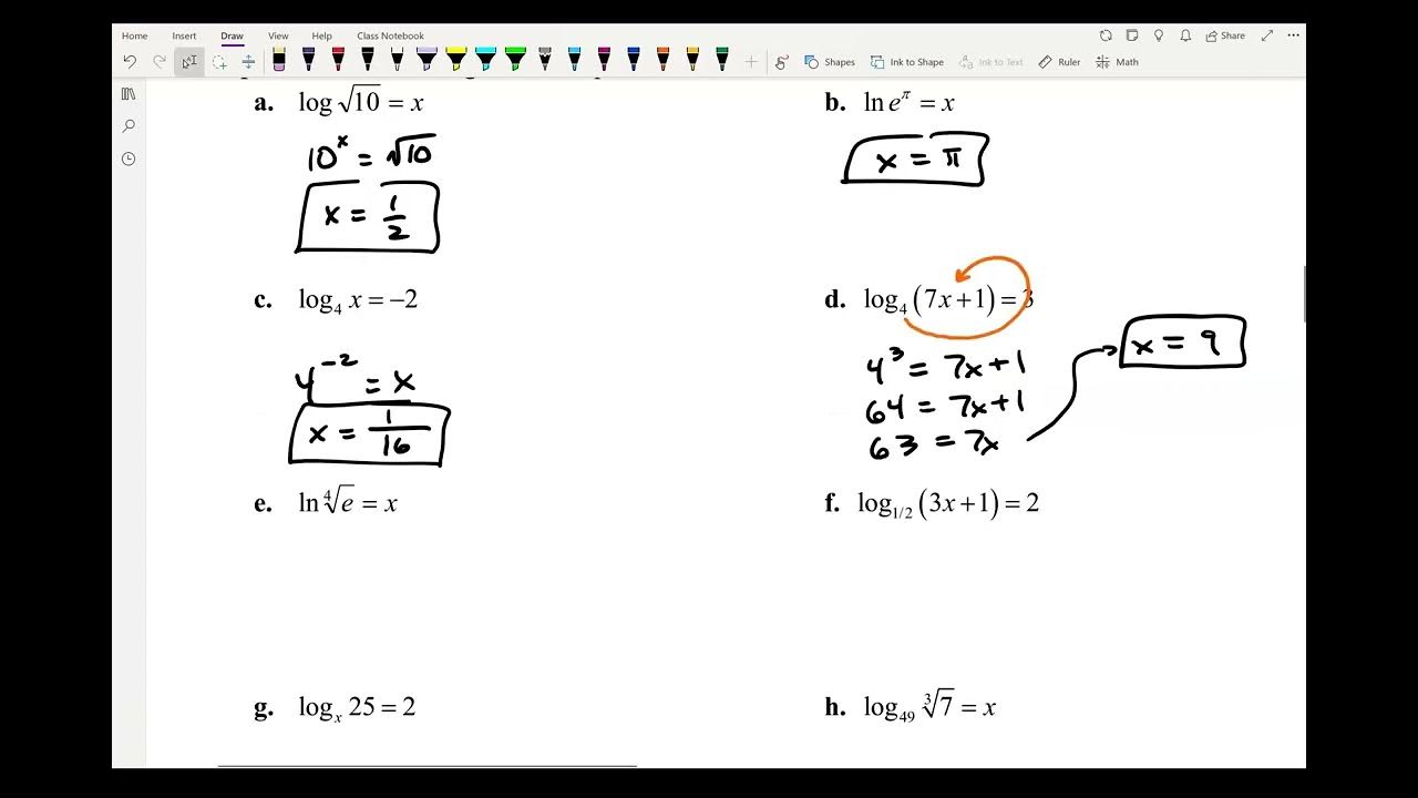Math 3A Video Assignment 6 - Review of Logs Part 1 - YouTube