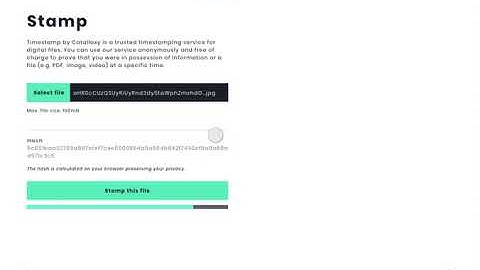 Blockchain timestamp UI - prototype
