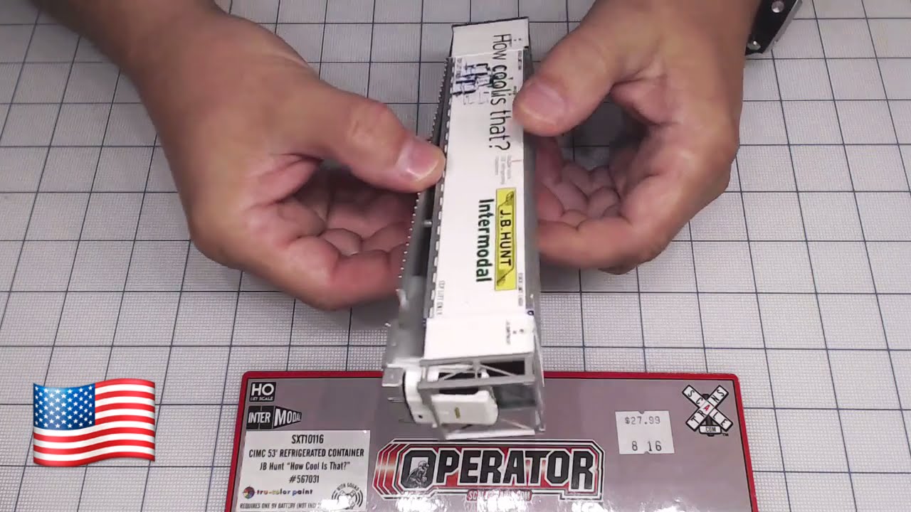 DCCTRAIN Live review Scale Trains HO CIMC 53’ Reefer Container, JB Hunt ...