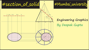 #1 Section of solid Engineering Graphics Mumbai university Section of cone MSBTE DGsir