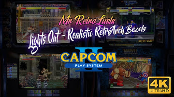 Capcom Play System II 4K - Lights Out - Realistic Retroarch Bezels