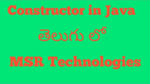 Constructor in Java in telugu
