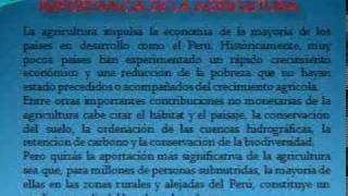 ACTIVIDADES PRODUCTIVAS: LA AGRICULTURA Y LA GANADERIA EN EL PERU