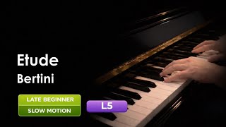 PianoCheckPoint Level 5: H. Bertini Etude F# Minor, Op. 29 No. 11 | Slow Piano Tutorial | 