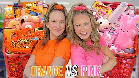 ORANGE 🦁🧡 VS PINK 🌸🎀 NO BUDGET TARGET SHOPPING CHALLENGE #shopping #challenge #colors #popular