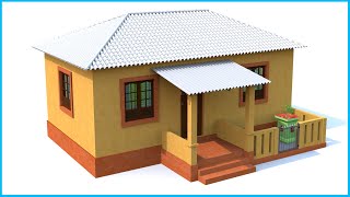 कम लगत में सुन्दर गाँव का घर टिन से | Tin Sheet Village Home Design | 2 LACK BUDGET HOME FOR VILLAGE