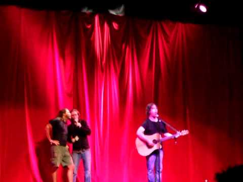 Phil Nichol, Ed Byrne and Craig Campbell sing at G...