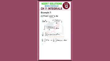Integrate cos²x | NCERT Example 7(i) | Class 12 Trick