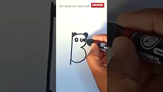 How to draw panda 🐼🐼🐼. #shorts #satisfying #youtubeshorts #trending #viral #shortsvideo #short