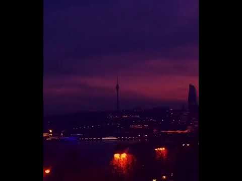 Baku -Azerbaijan panoramic night , Bakı Azerbaycan gözel Xezer denizi menzeresi. Bakı geceleri.