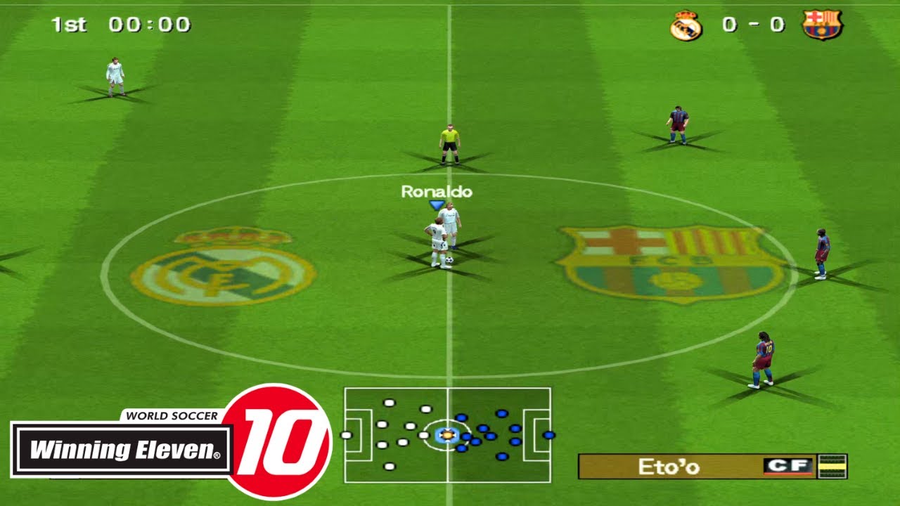 WINNING ELEVEN 10 - Реал Мадрид против Барселоны | (Геймплей на PS2)