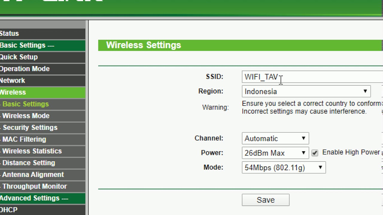 Setting router