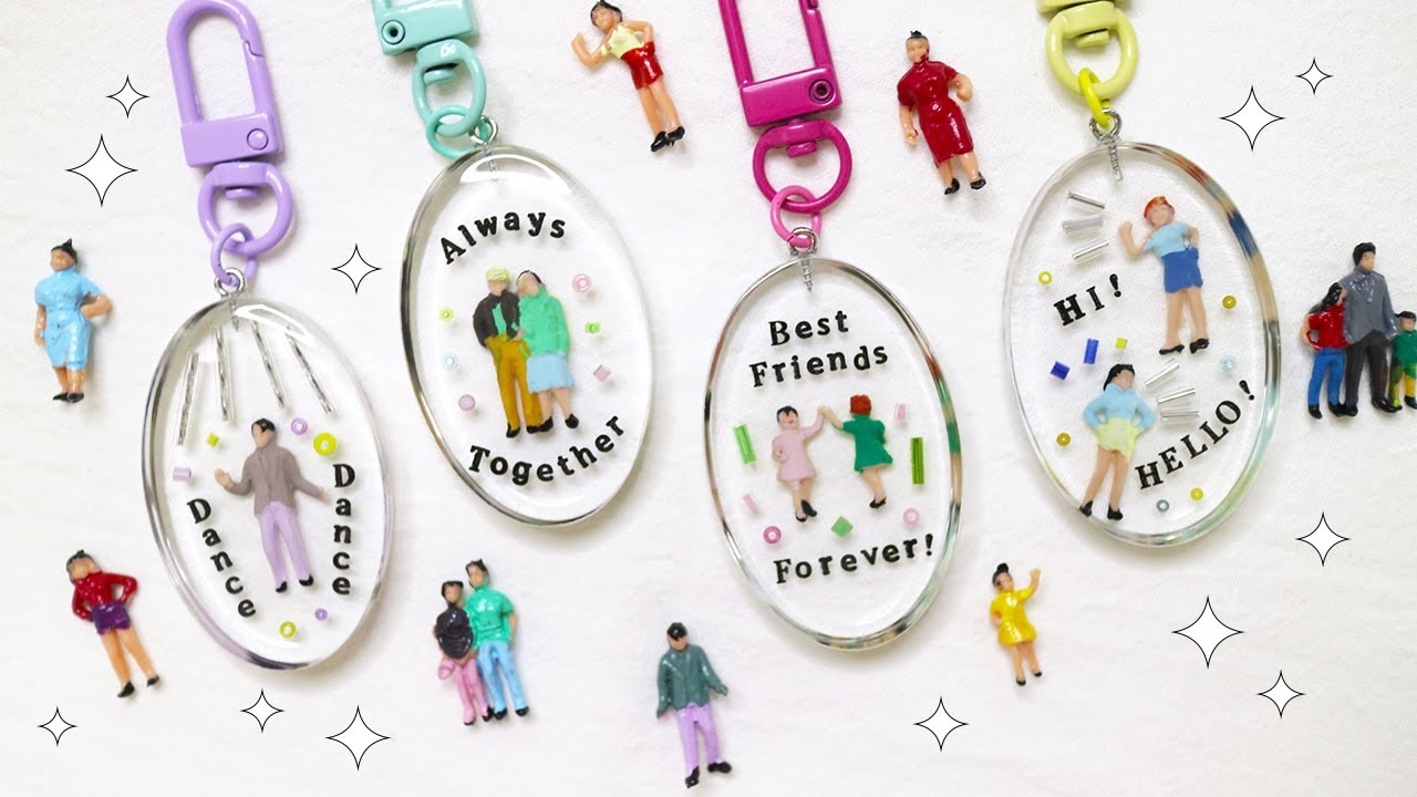 ENG l 레진아트 l 레진은 거들 뿐 ! 바글바글 사람 미니어처 키링 만들기 🕺🧍‍♀️🏃‍♀️💃