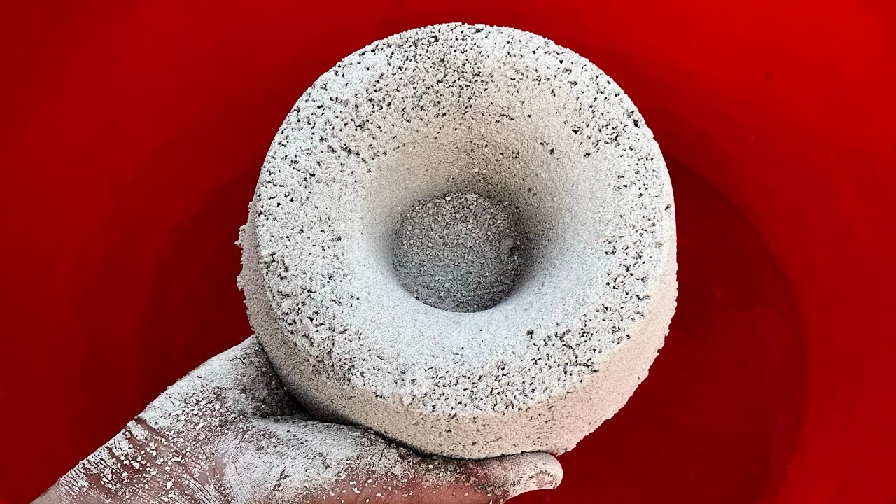 ASMR | Water crumbling of White Grainy Cement | New Shapes