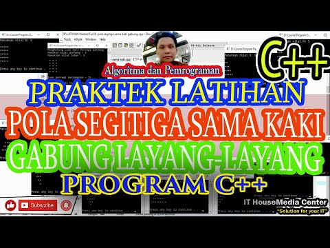 #36 [C++] MEMBUAT POLA SEGITIGA SAMA KAKI GABUNG LAYANG-LAYANG DENGAN C++