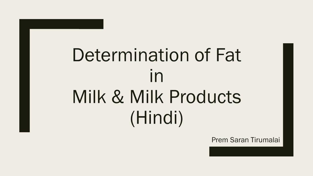 Fat Determination in Milk & Milk Products