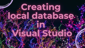 How to create a Local Database in Visual Studio