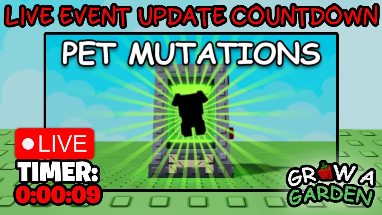 🔴GROW A GARDEN PET MUTATIONS UPDATE COUNTDOWN! (Roblox) - YouTube