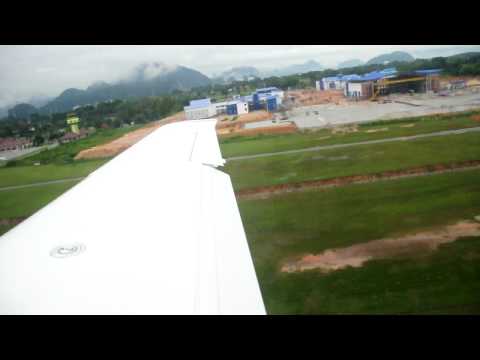 Up-sloping runway always a trap for young pilots. Capt. Razeef does his best to explain on late final. Check out the nice tight right hand turn departure to avoid terrain. Absolutely awesome scenery around Ipoh.