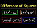 Factoring Difference of Squares in Algebra