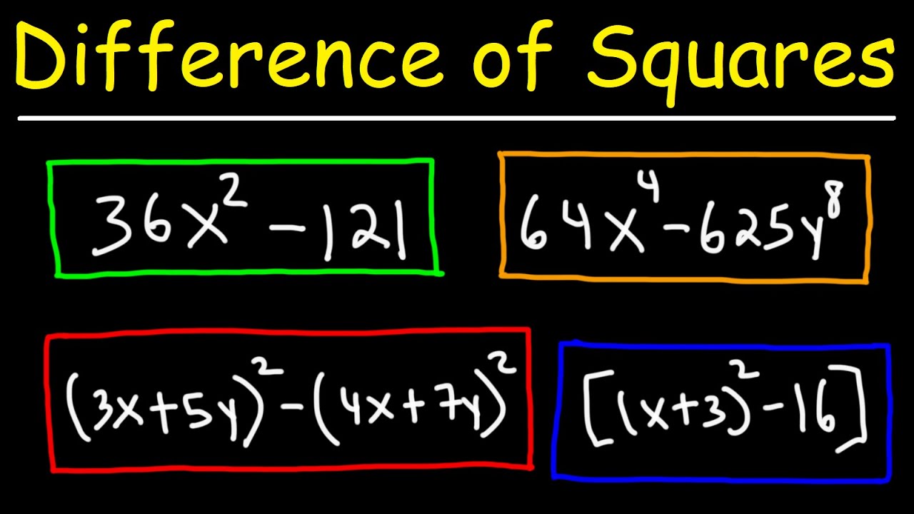 How To Factor Difference of Squares - Algebra - YouTube