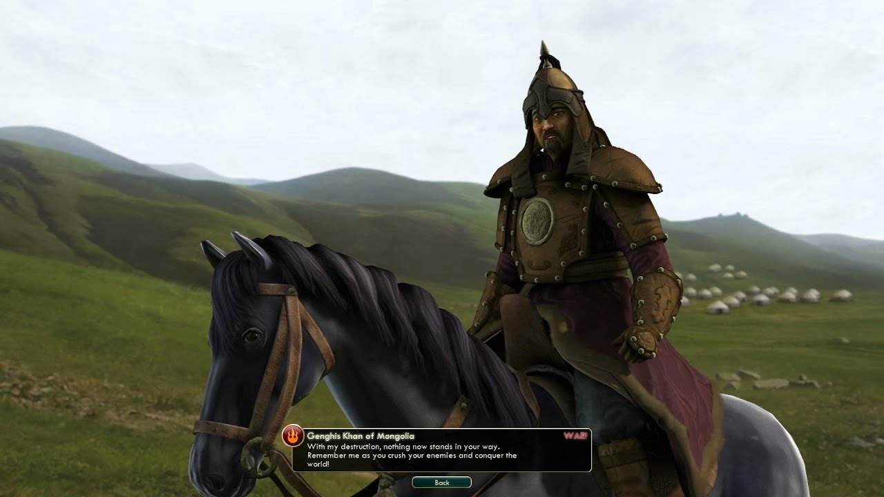 Civilization V Leader Genghis Khan of Mongolia: Defeat - YouTube.