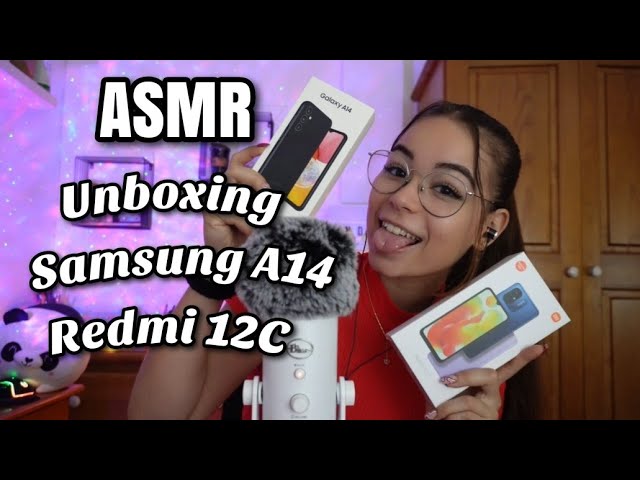 ASMR UNBOXING SAMSUNG A14 + REDMI 12C📱! Tapping & Talking | ASMR en español para dormir - Pandasmr
