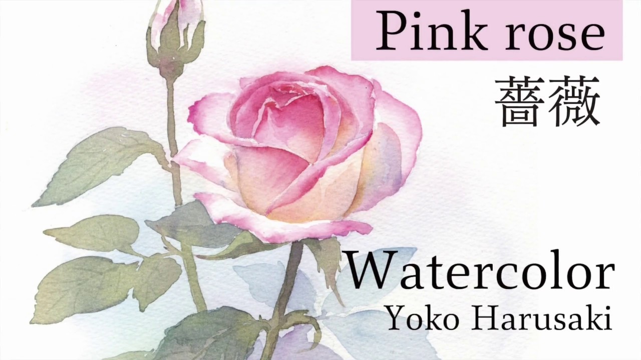 ３色で水彩画 バラの描き方 How To Draw Watercolors Rose Yoko