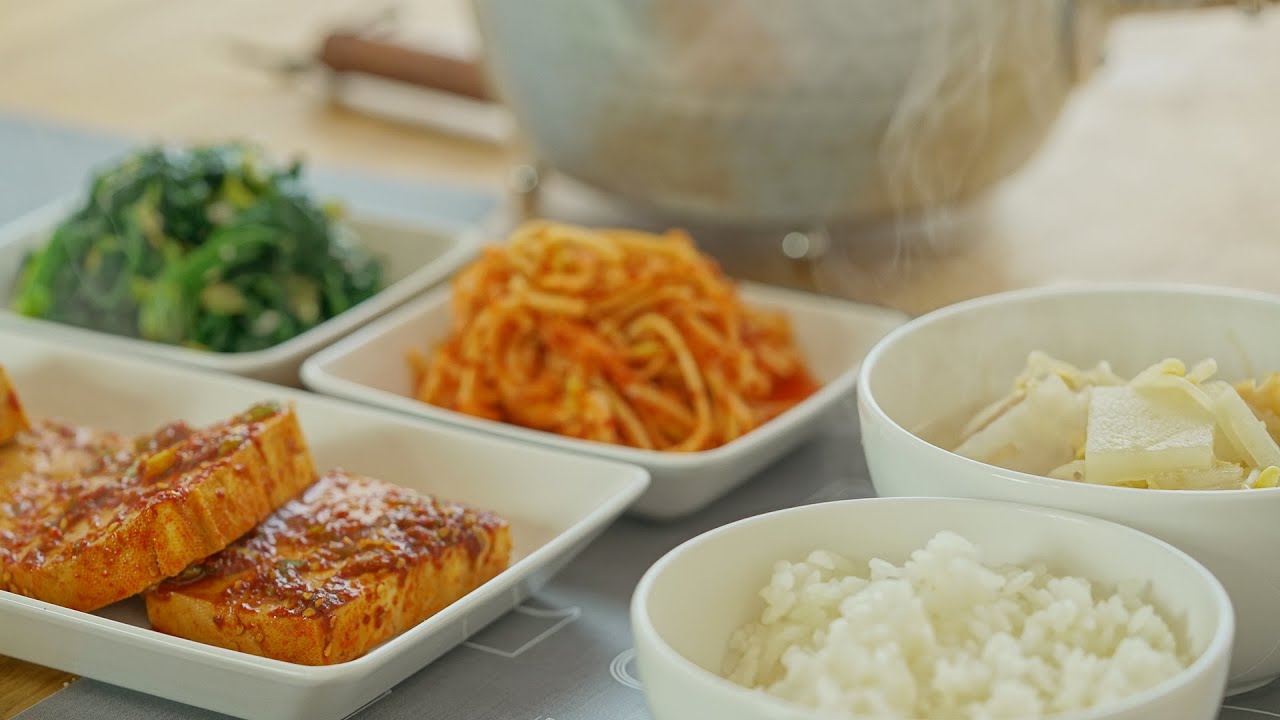 #12 집밥꿀선생~ 황태콩나물국과 두부조림 : Korean food at home : 꿀키 | 꿀키honeykki