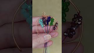 Making a Tree-of-life Pendant (Number 323) with Colorful Beads and Matching Wire