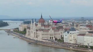 WIZZ A321 low flyover in Budapest 1 May 2016