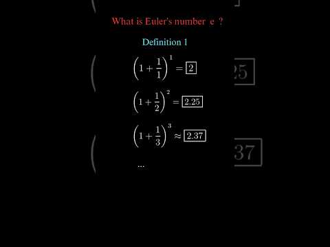 Euler's number e