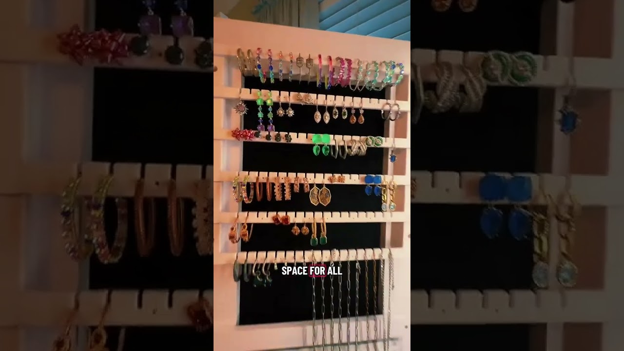 Full length jewelry mirror organizer. 