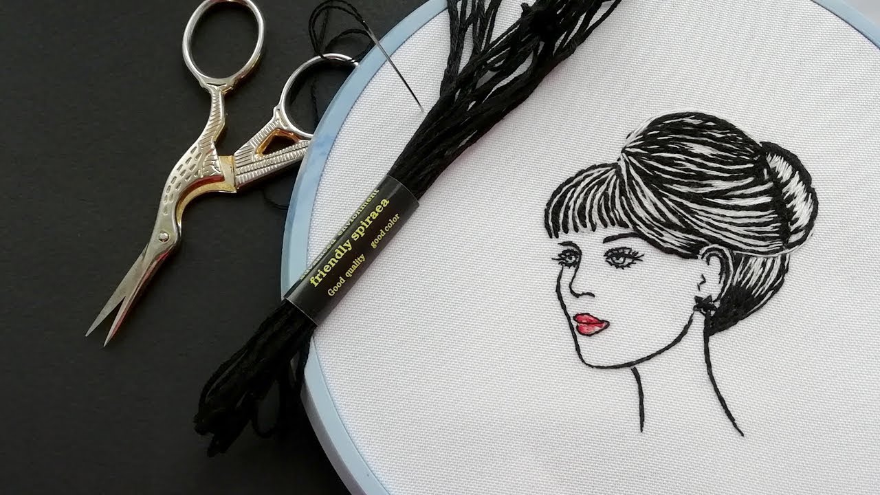 Hand embroidery art  how to embroider lady malinagm  youtube Hand embroidery art  how to embroider lady malinagm  youtube