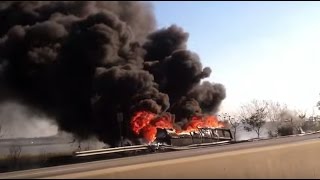 Fulfilled, Fatal TANKER TRUCK Burst into Flames NJ turnpike 10.9.15