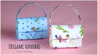 How To Make Paper Handbag? Origami Paper Bag Tutorial Step by Step EASY