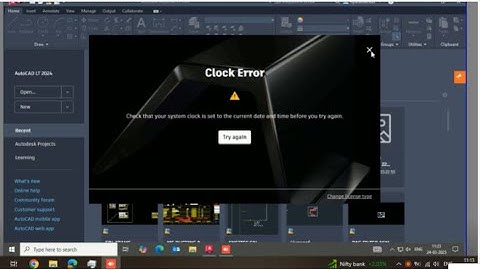 how to fix AutoCAD clock error | Autodesk error fix