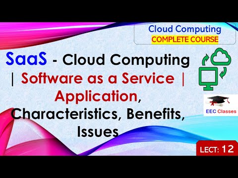 L12: SaaS - Cloud Computing | Software as a Service | Application, Characteristics, Benefits, Issues