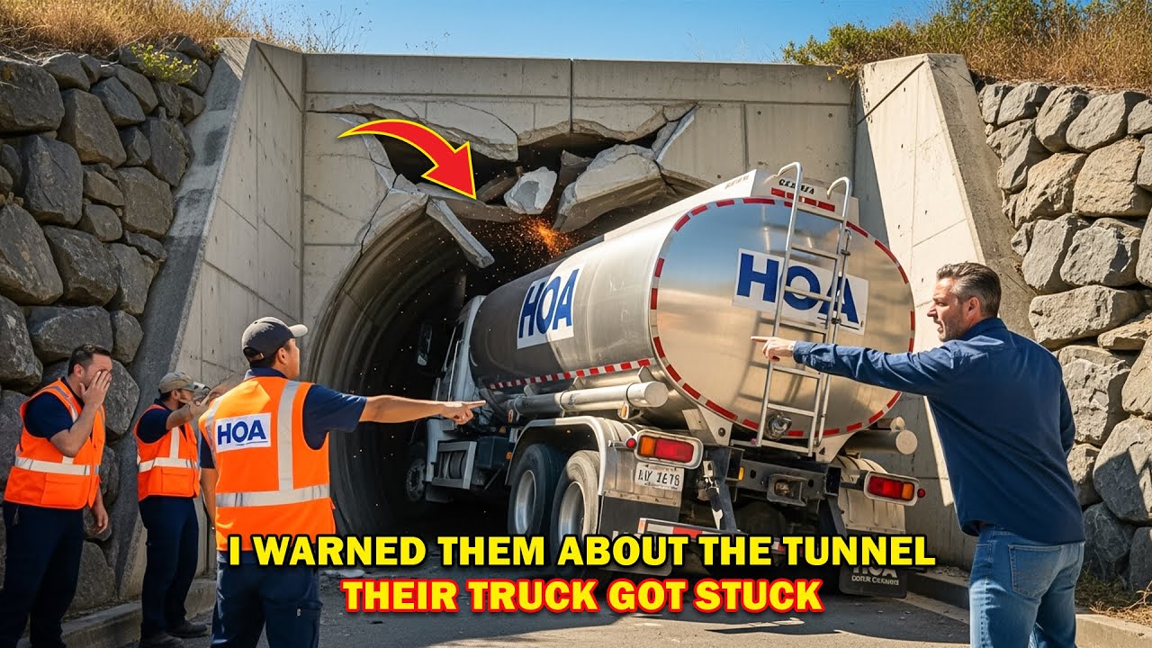 Я предупреждал ТСЖ о высоте туннеля, но их бензовоз застрял внутри