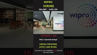 🚨 Wipro Hiring Freshers For Associate Analyst Role. #jobsearch